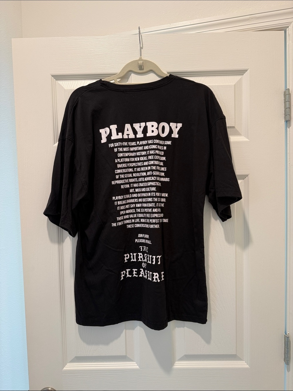 PLAYBOY Black Tee with White Logo and Back Print